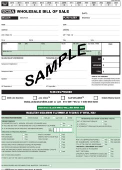 UCDA Wholesale Bill of Sale